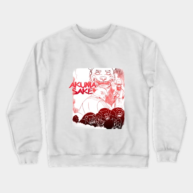 Akuma Sake,"The Druken Demon" Crewneck Sweatshirt by sketchbooksage